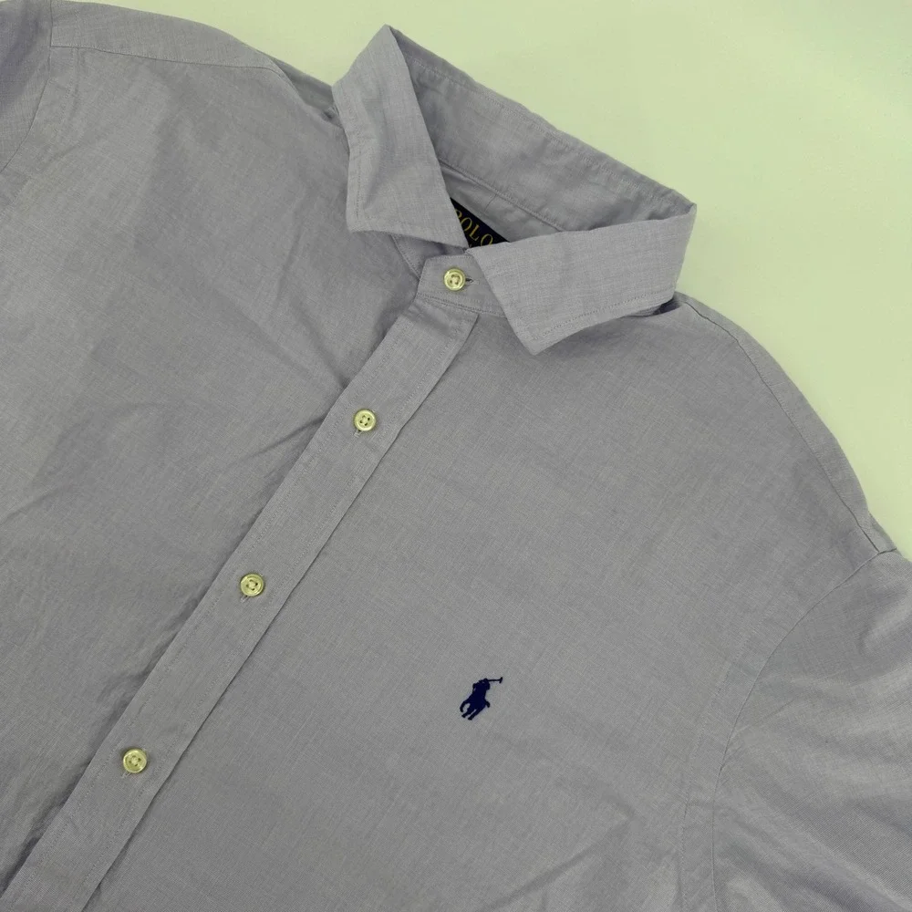 Polo Ralph Lauren Shirt  XXL‎ Purple Classic Fit 100% Cotton Stretch Long Sleeve